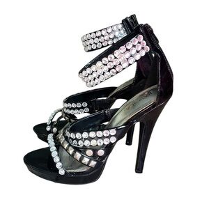 Paprika dazzling rhinestone stilettos